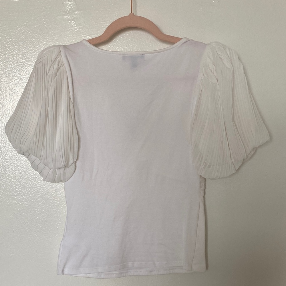 Express Women's White Twist Front Cotton Blouse - Picture 3 of 4